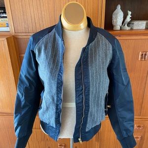J Crew Pinstripe Bomber Jacket